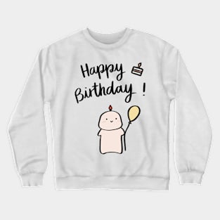 Happy birthday kawaii candle Crewneck Sweatshirt